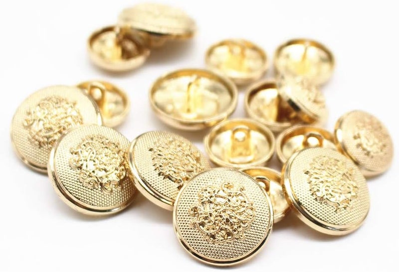 YaHoGa 14pcs Gold Blazer Buttons for Mens Suits Blazers Sport Coats 20mm 15mm Metal Shank Suit Buttons Set for Sewing Coats Suits Blazers MB20080 - Image 2