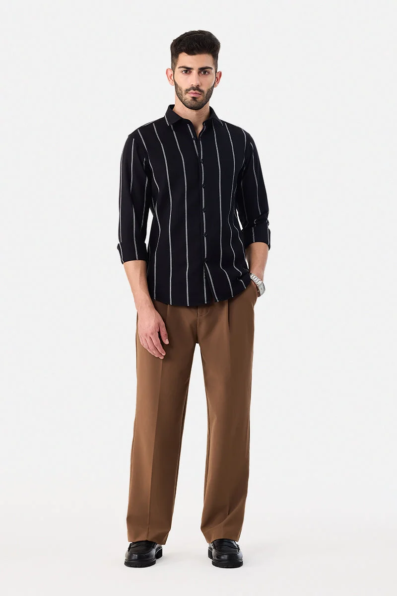 SNITCH قميص قطني % بقصة ضيقة وخطوط