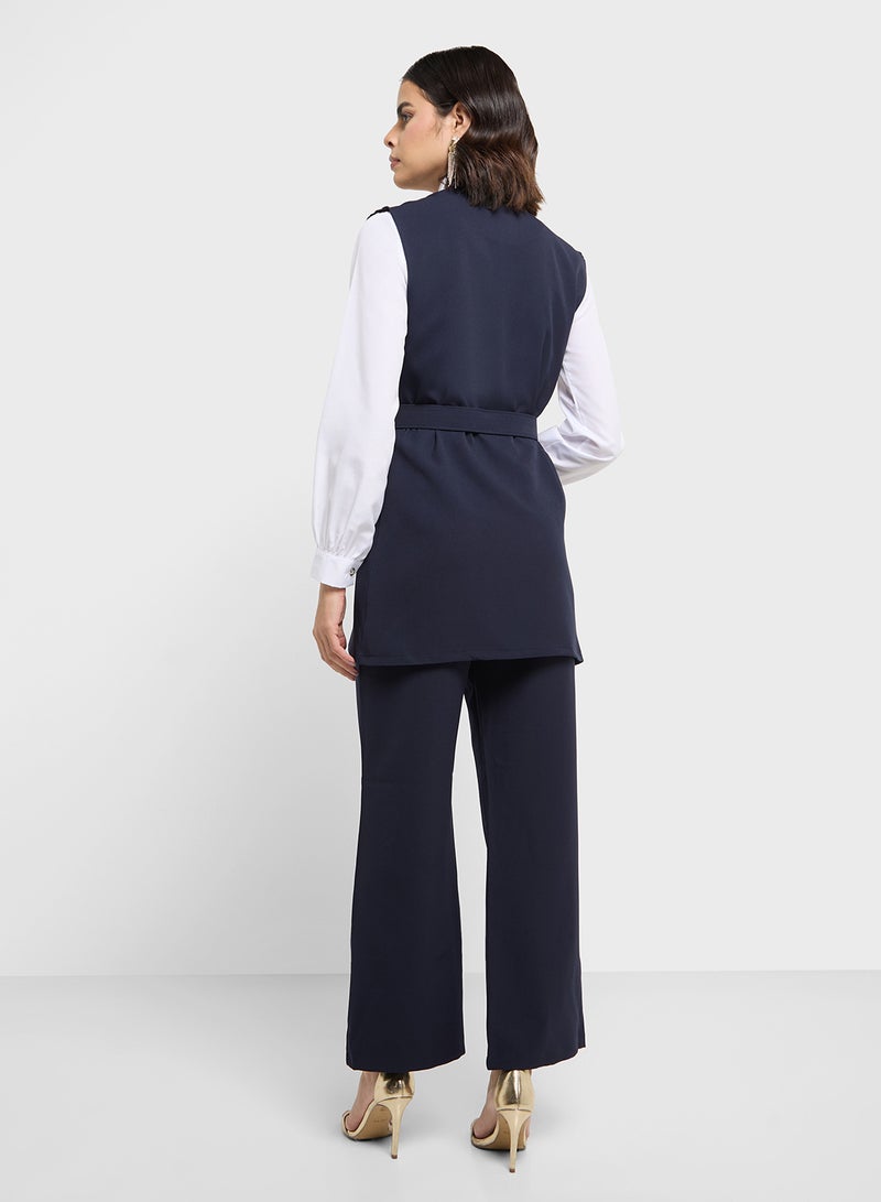 Khizana Sleeveless Blazer & Pant Set - Image 2