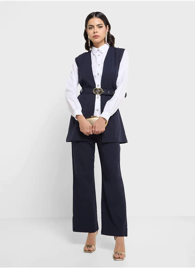 خزانة Sleeveless Blazer & Pant Set
