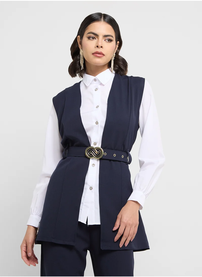 خزانة Sleeveless Blazer & Pant Set