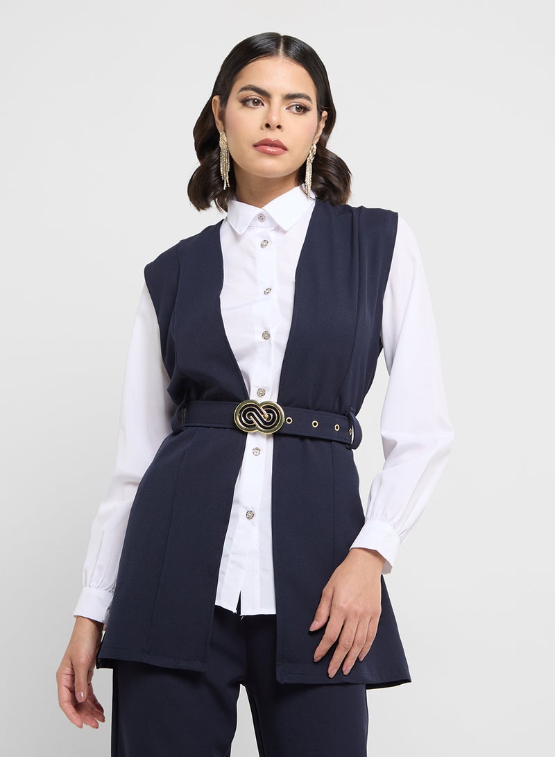 Khizana Sleeveless Blazer & Pant Set - Image 3