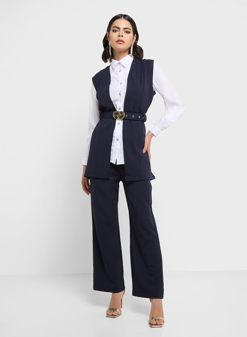 Khizana Sleeveless Blazer & Pant Set - Image 1