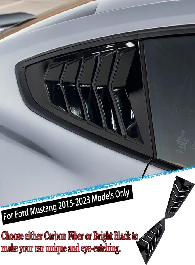 MUXEE Window Louver 2Pcs Side Vent Window Louvers for Ford Mustang 2015-2023, ABS Print Sport Window Decorative Covers, Exterior Trim Accessories - Bright Black（Not for GT350 GT500） - Image 4