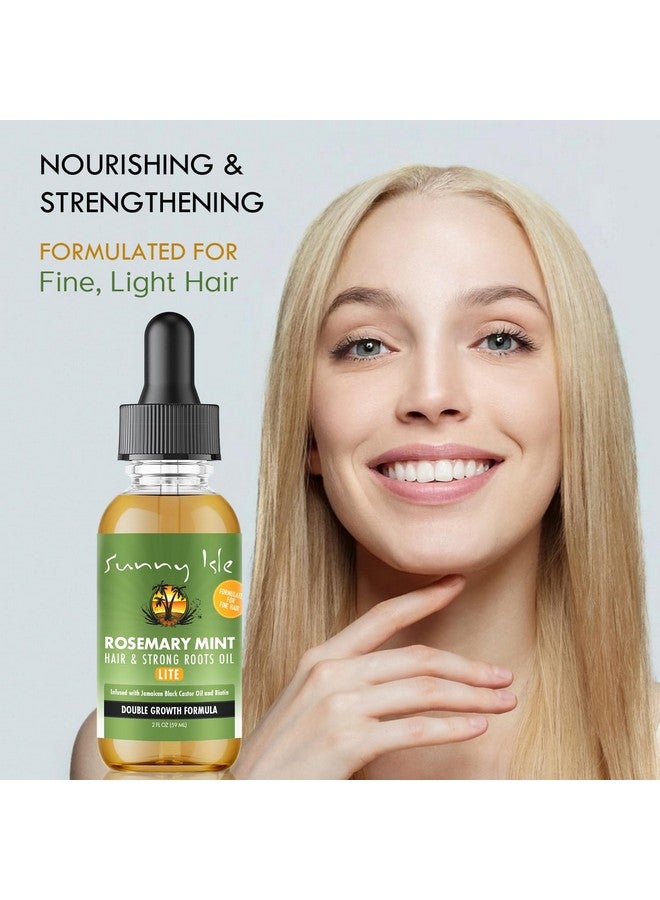 Sunny Isle زيت شعر روزماري بالنعناع من ساني آيل وزيت الجذور القوية خفيف 2 أونصة | للشعر الخفيف والرقيق | مدعوم بالبيوتين وزيت الخروع الأسود الجامايكي | يغذي بصيلات الشعر | فروة رأس جافة، أطراف متقصفة - Image 5