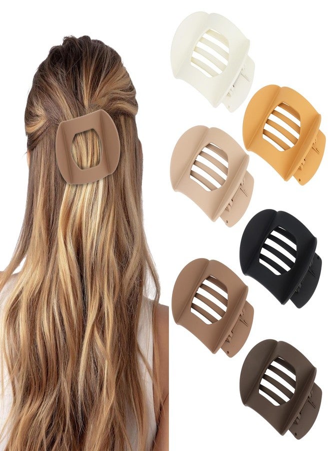 Amariver 6pcs Flat Hair Clips French Claw Clips Hair Barrettes for Thick Thin Hair Matte Non-slip Clip for Women Girls French Concord Flat Accessories - Image 1