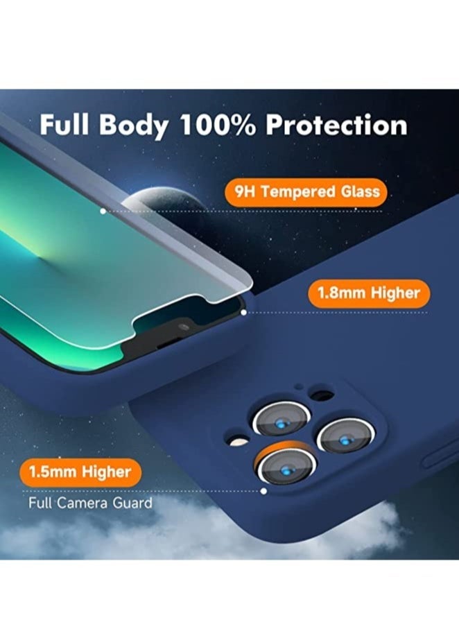 Raxoom iPhone 14 Pro + 2 Pack Tempered Glass Screen Protector Magsafe Case Silicone Phone Case with Microfiber Lining for iPhone 14 Pro 6.1 inch 2022,Blue - Image 5