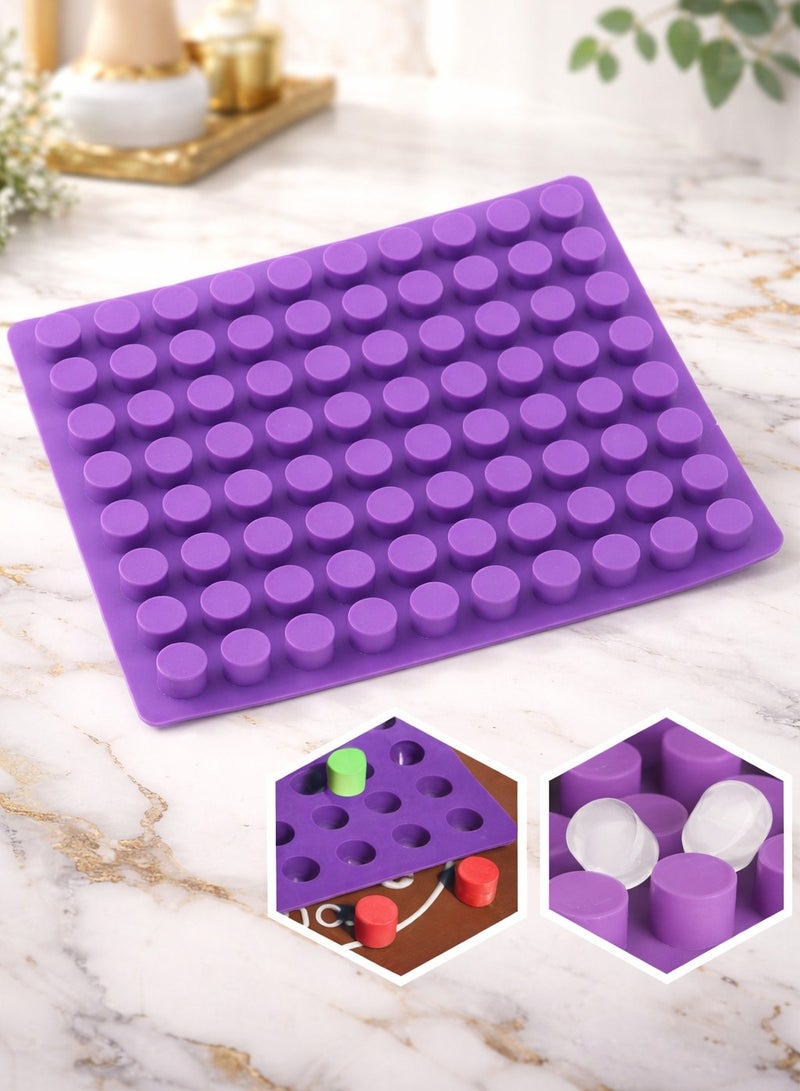 صينية مكعبات الثلج مع غطاء وسلة 2 عبوة من صواني مكعبات الثلج للفريزر 88 قطعة قالب مكعبات الثلج أرجواني - Image 1