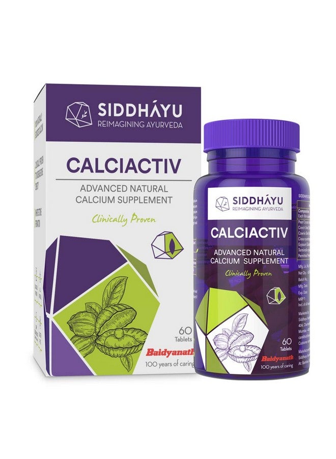 Siddhayu Calciactiv | Natural Calcium Supplement For Women | Ayurvedic Calcium Tablets For Men | For Bone Health | Joint Health I 60 Tablets X 1 - Image 1
