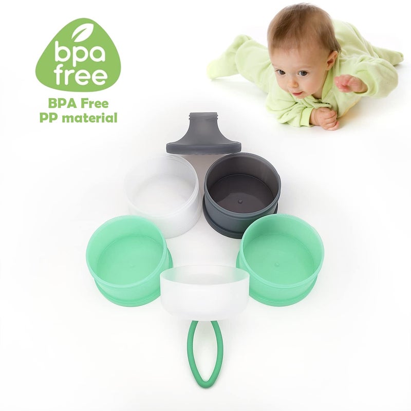 LADISO Baby Formula Dispenser, Formula Container, Portable Milk Powder Dispenser Container, Baby Feeding Travel Storage Container, Non-Spill Stackable Baby Snack Storage Container, BPA Free, 2 Packs - Image 3