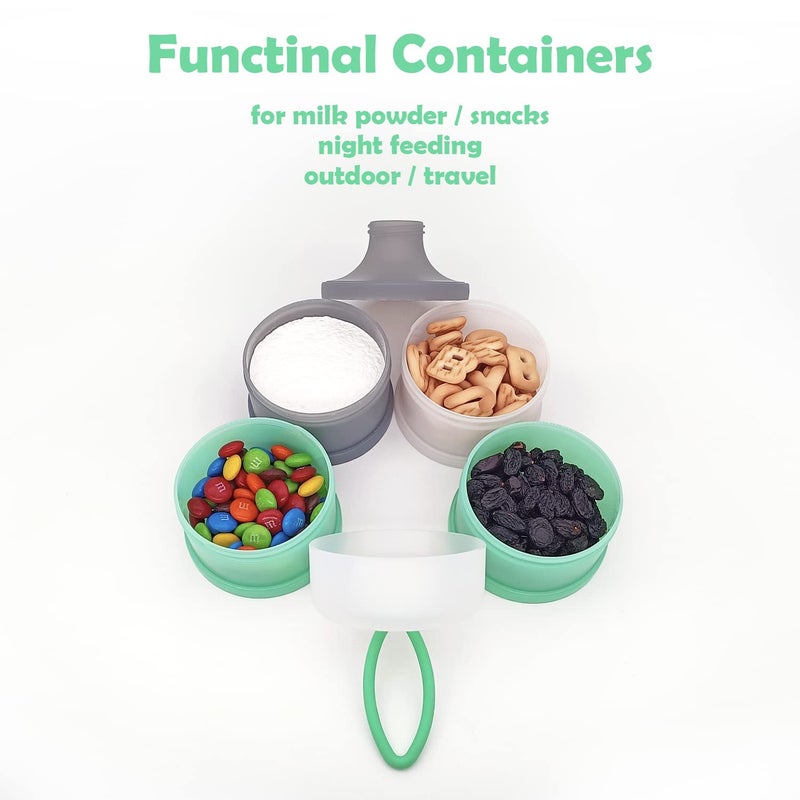 LADISO Baby Formula Dispenser, Formula Container, Portable Milk Powder Dispenser Container, Baby Feeding Travel Storage Container, Non-Spill Stackable Baby Snack Storage Container, BPA Free, 2 Packs - Image 2