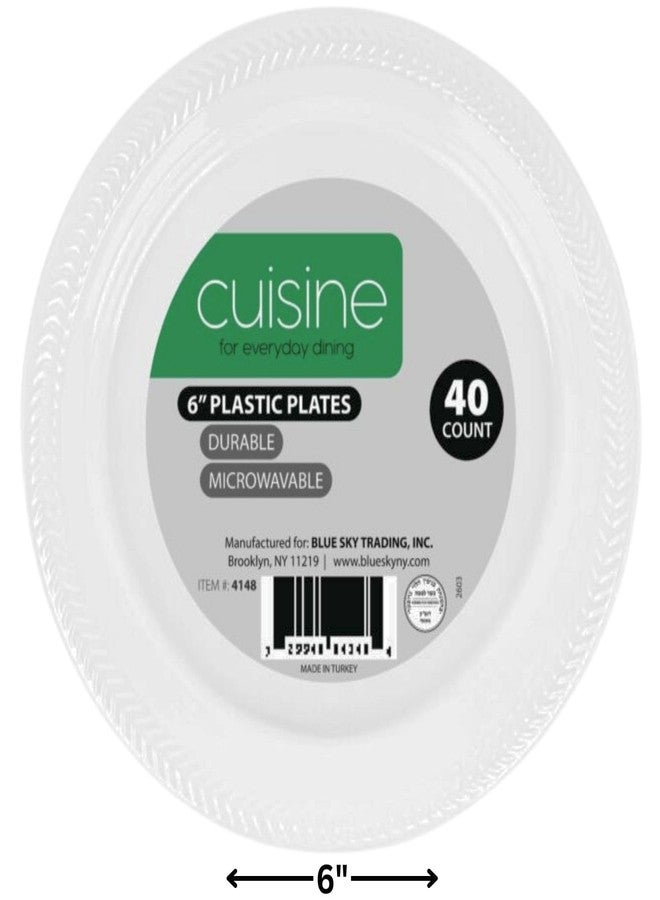 Bluesky Exquisite Clear Cuisine Plastic Plates - 6" (Pack of 40) - Durable & Microwavable - Ideal for Everyday Dining & Parties - Image 2