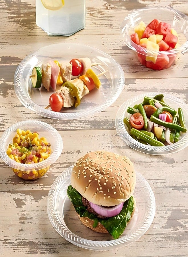Bluesky Exquisite Clear Cuisine Plastic Plates - 6" (Pack of 40) - Durable & Microwavable - Ideal for Everyday Dining & Parties - Image 3