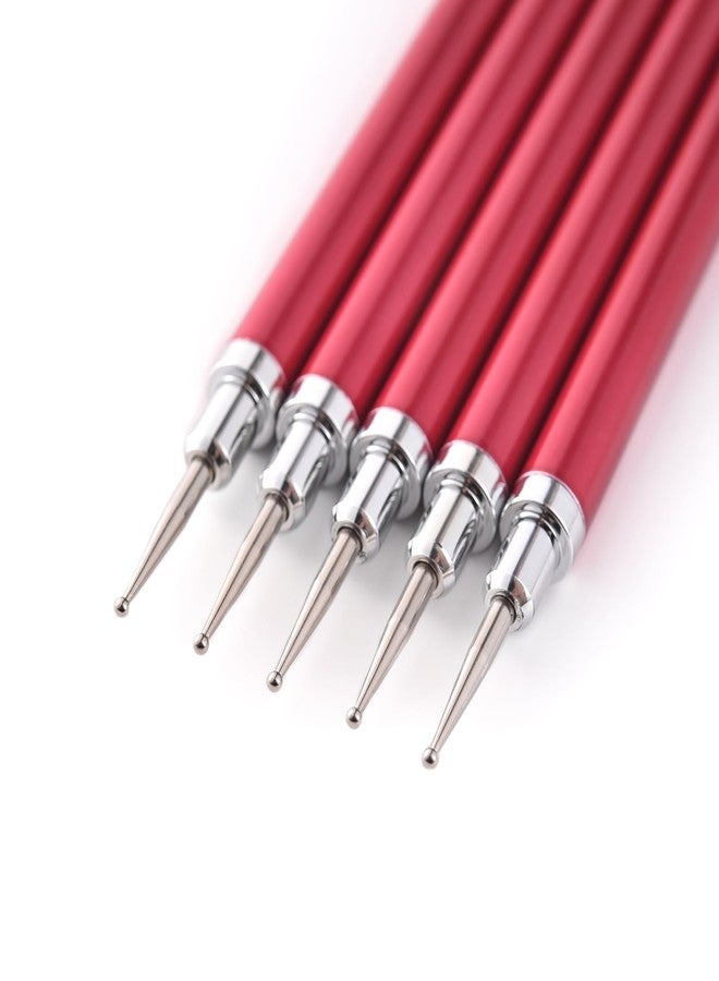 KADS 5PCS Nail Art Dotting Pen Set with 10 Diamond Tips - Alloy Metal Red Handle for Nail Design, Gel Polish, Acrylic Art, Manicure & Decoration Tools - Image 5