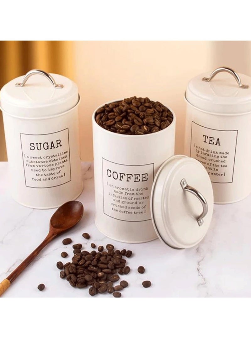 والالا مجموعة تخزين أدوات المطبخ من 3 قطع من الفولاذ المقاوم للصدأ بسعة كبيرة، منظم للسكر، صندوق تخزين الشاي، برطمانات تخزين القهوة، مجموعة تخزين حاويات المطبخ - Image 2
