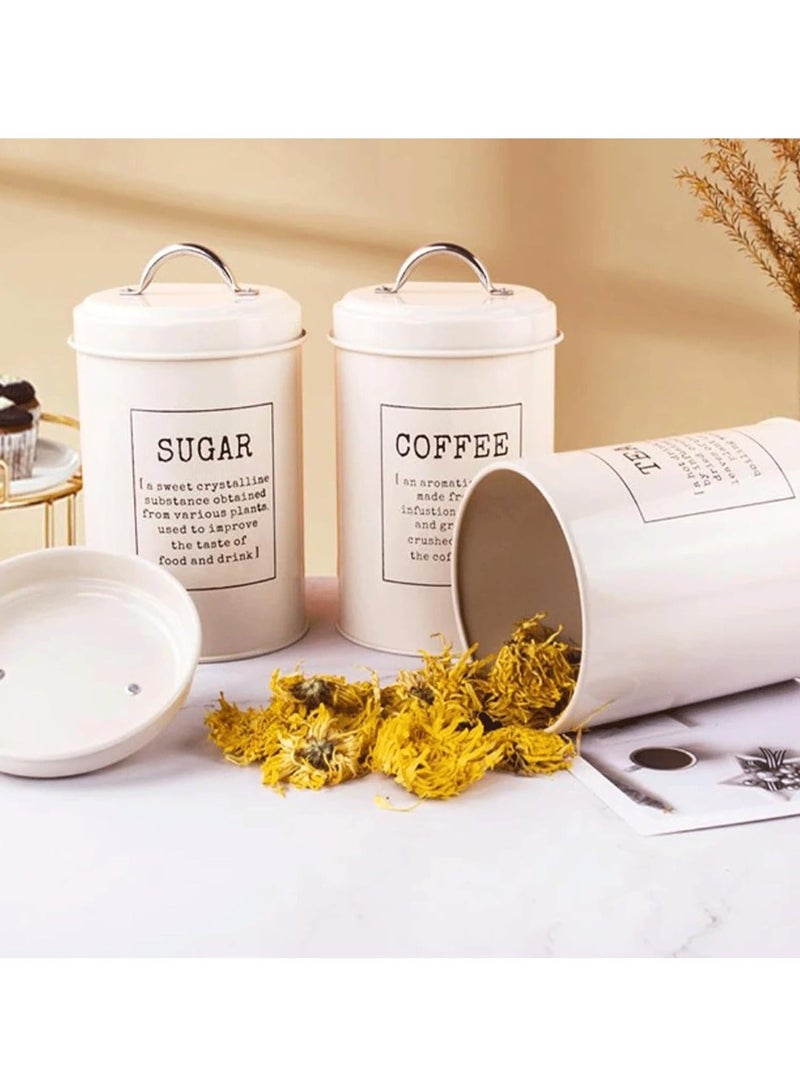 والالا مجموعة تخزين أدوات المطبخ من 3 قطع من الفولاذ المقاوم للصدأ بسعة كبيرة، منظم للسكر، صندوق تخزين الشاي، برطمانات تخزين القهوة، مجموعة تخزين حاويات المطبخ - Image 3