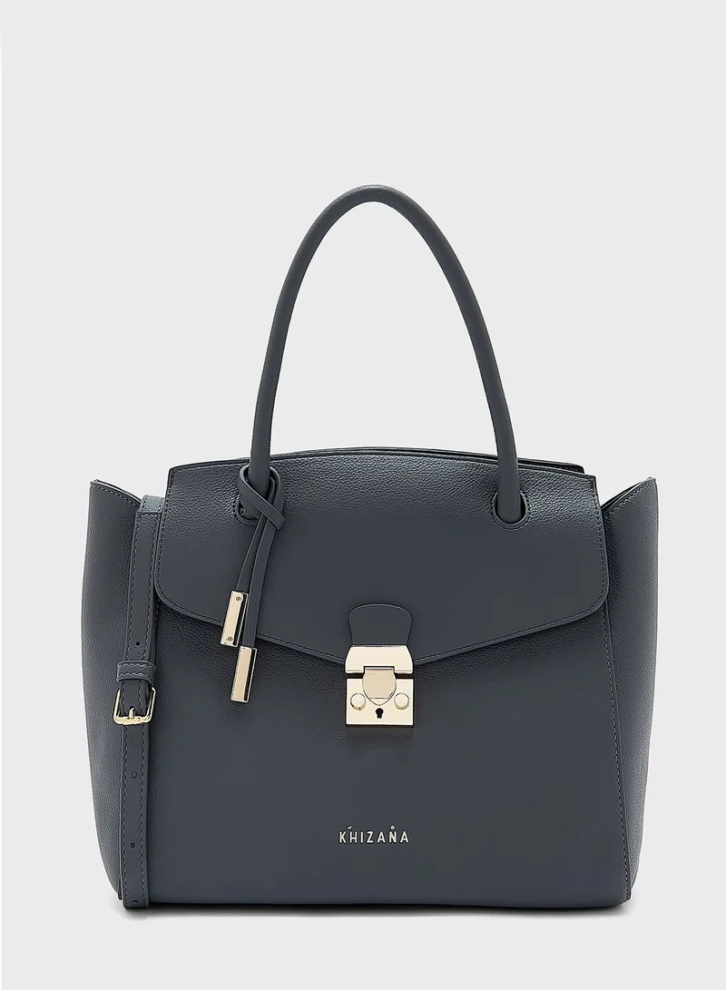Khizana Top Handle Handbag With Clasp