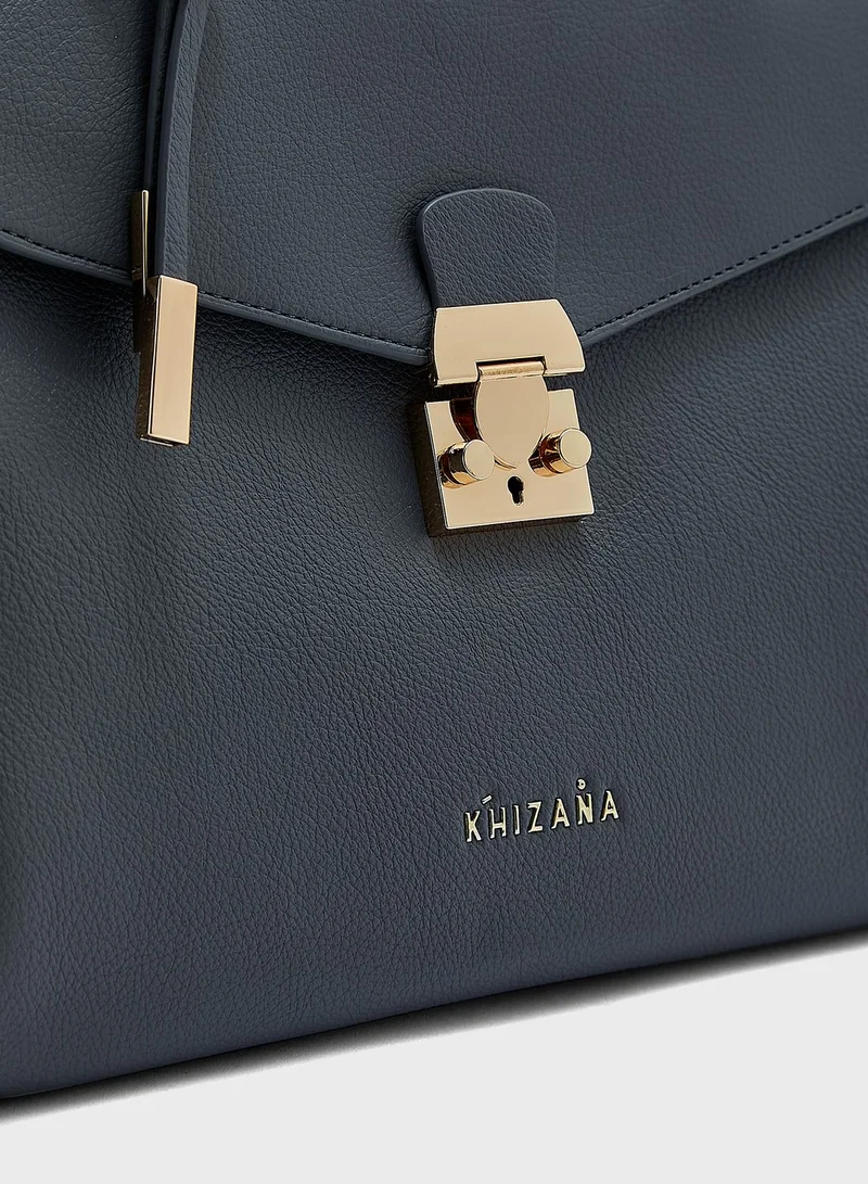 Khizana Top Handle Handbag With Clasp