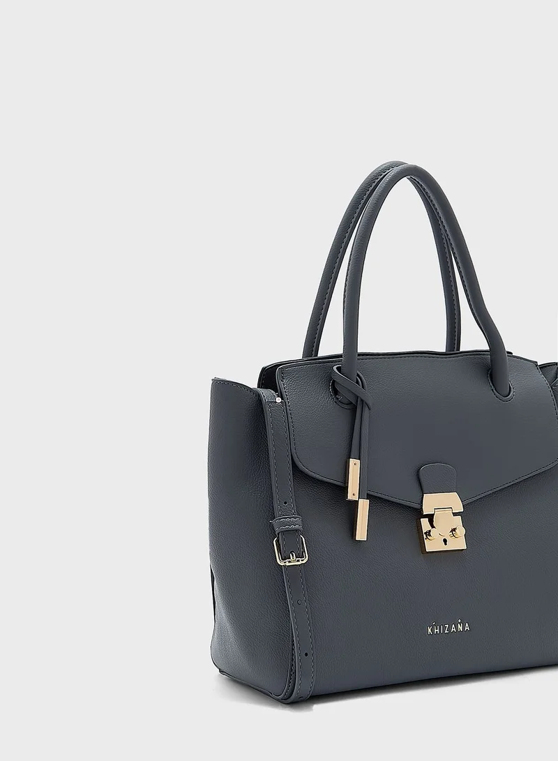 Khizana Top Handle Handbag With Clasp