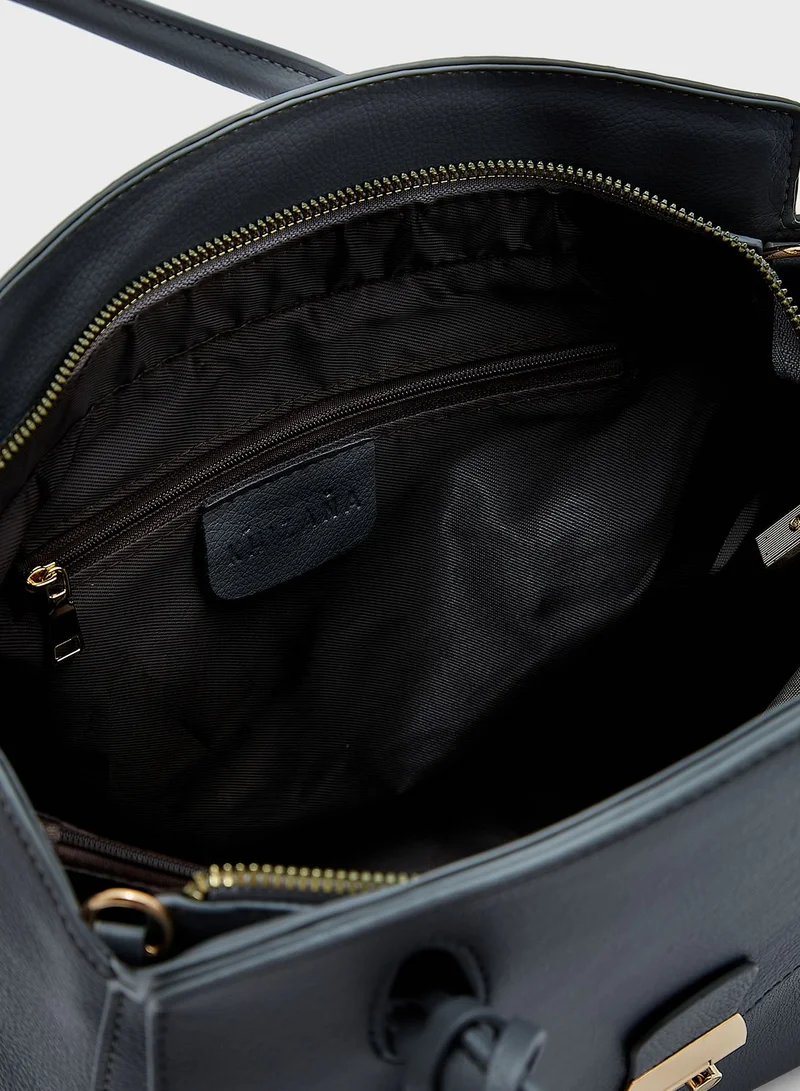 Khizana Top Handle Handbag With Clasp