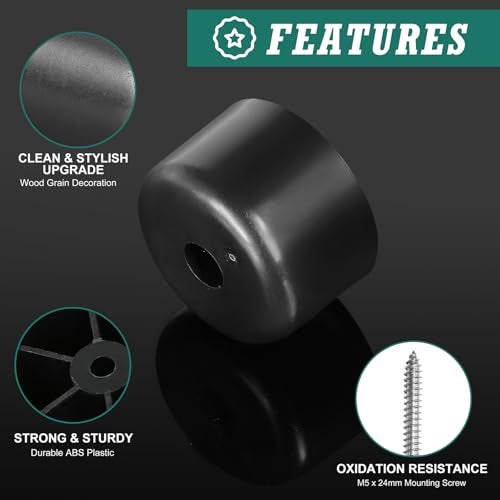 Masendelk 1 inch Black Plastic Furniture Legs, Screw-in Couch Legs Round Tapered Sofa Legs Replacement Legs for Furniture Couch Table Sofa, Pack of 4 - Image 2