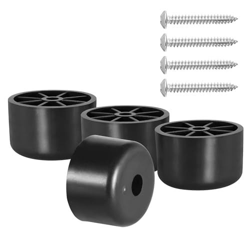 Masendelk 1 inch Black Plastic Furniture Legs, Screw-in Couch Legs Round Tapered Sofa Legs Replacement Legs for Furniture Couch Table Sofa, Pack of 4 - Image 1