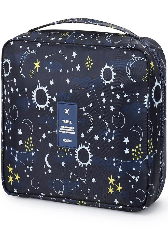 Mossio Hanging Toiletry Bag with Sturdy Hook - Large Portable Cosmetic Makeup Travel Organizer for Men & Women Blue Galaxy - Image 1