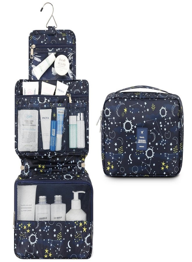 Mossio Hanging Toiletry Bag with Sturdy Hook - Large Portable Cosmetic Makeup Travel Organizer for Men & Women Blue Galaxy - Image 2