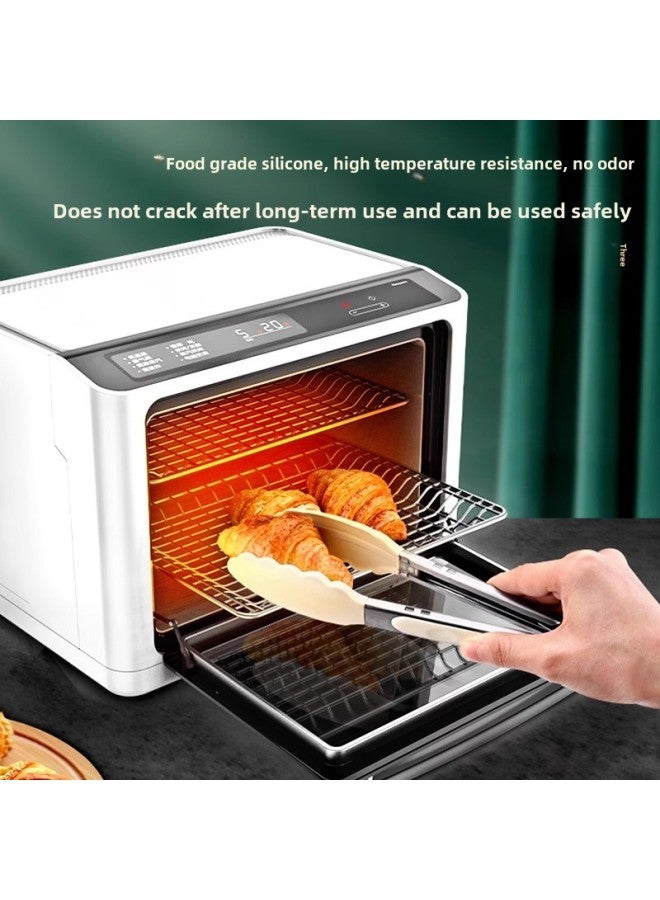 Foreign Trade Small Teana Silicone Clip High Temperature Kitchen Food Fried Stainless Steel Fried Steak Clip Burning Gift Generation-Color:High Temperature Resistant Anti-scald Gloves  - Image 3
