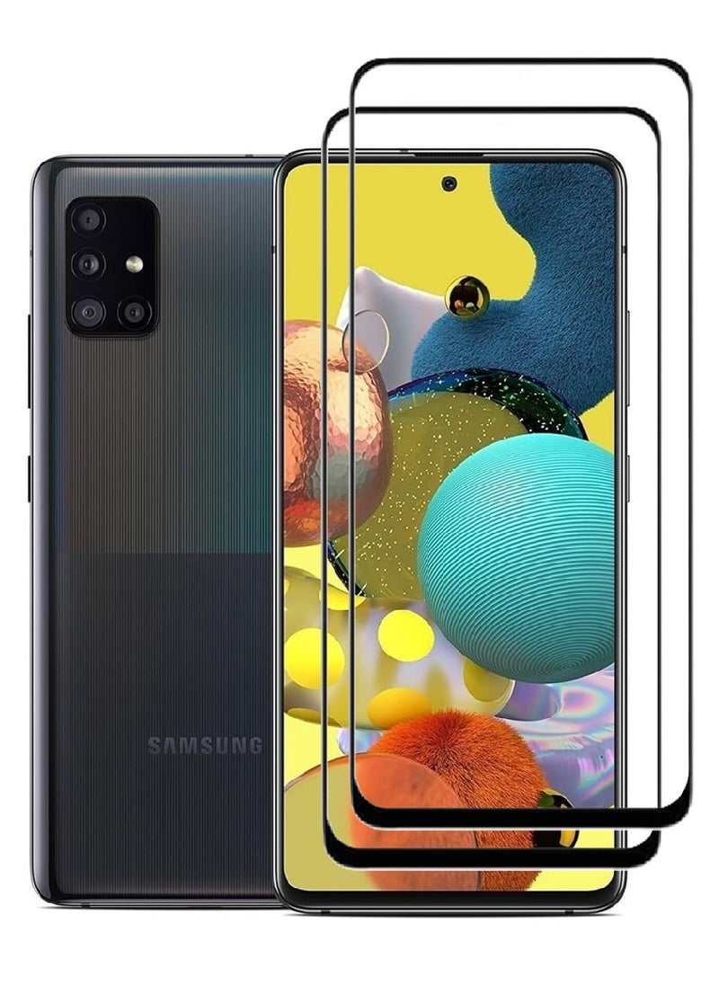 AINA 2 Pieces Tempered Glass Screen Protector 5D Designed For Samsung Galaxy A51 5G Full Glue Edge to Edge Full Screen Coverage And Bubble Free - Image 1