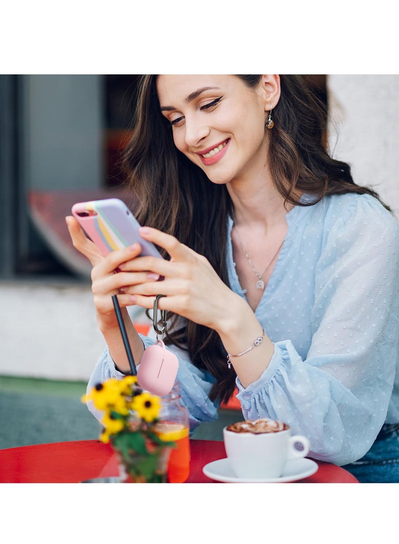 أنيوغرو تناسب الرجال والنساء airpods 4 كم واقية ، تنطبق على الجيل الرابع من airpods 2024 كم واقية التلقائي قفل أمان قفل الغطاء ، مع تنظيف كيت و مفتاح سلسلة الجبهة أدى مرئية الوردي - Image 2