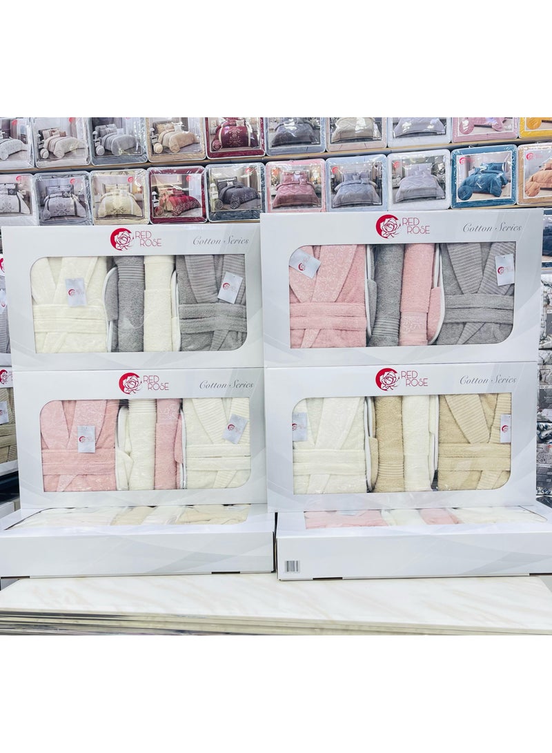 ريد روز طقم روب حمام تركي عصري مكون من 11 قطعة: تجربة فاخرة للراحة والأناقة - Image 2