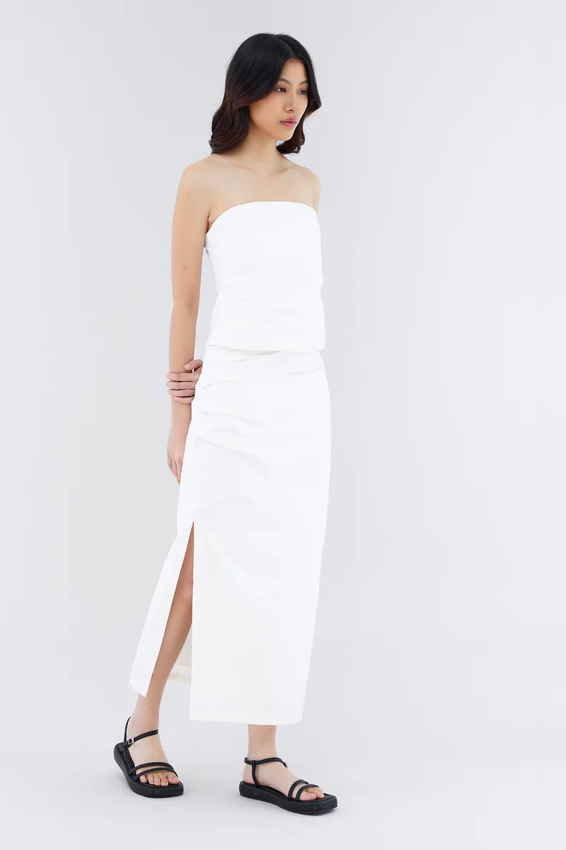 The Editor's Market Ammos Mid-Rise Side Ruch Skirt