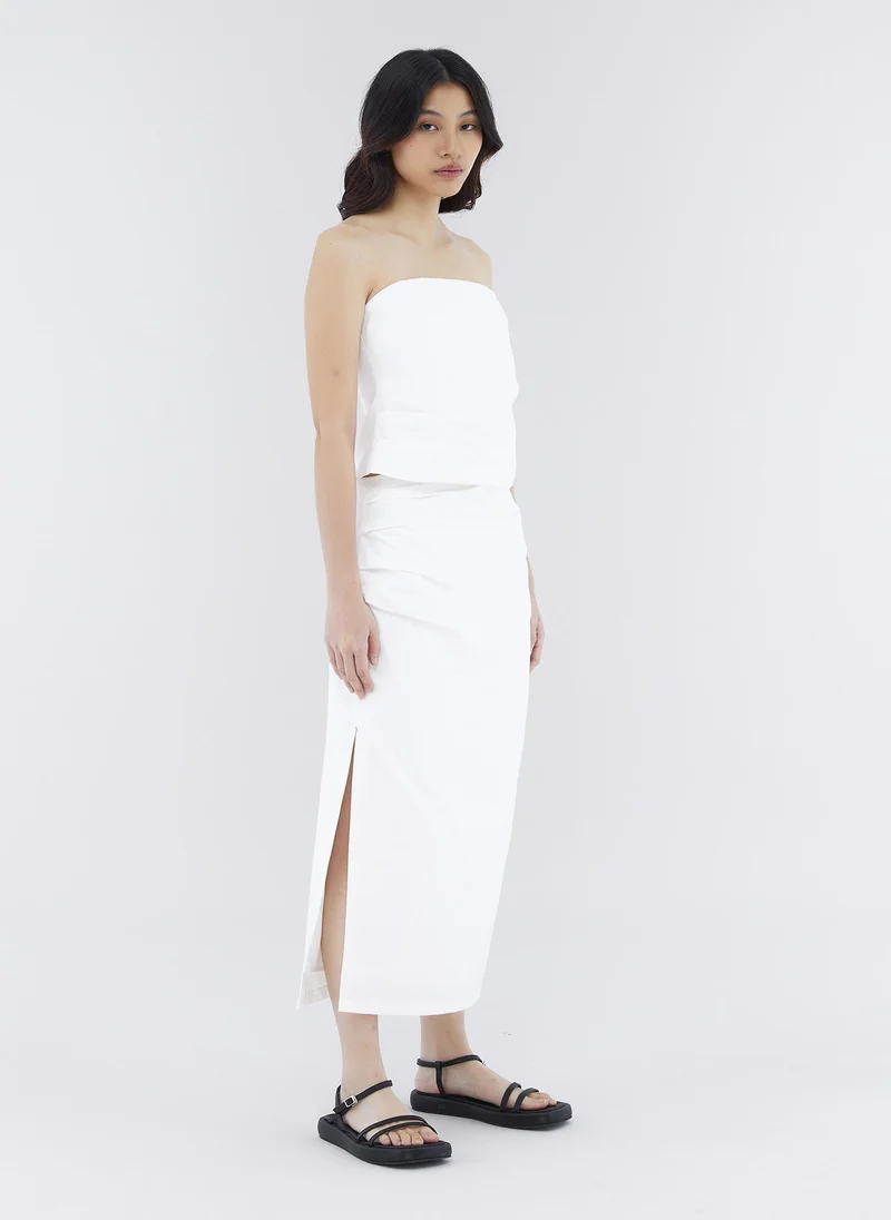 The Editor's Market Ammos Mid-Rise Side Ruch Skirt