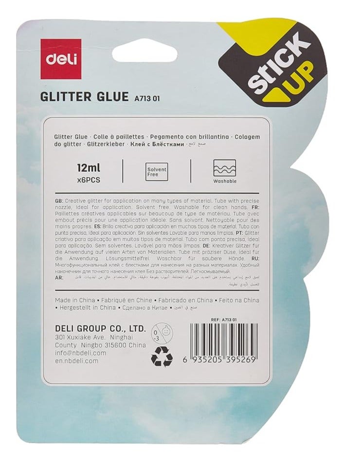 Deli EA71301 Glitter Glue Tube With Precise Nozzle, Ideal For Application E A71301 Pack of 2 - Image 2