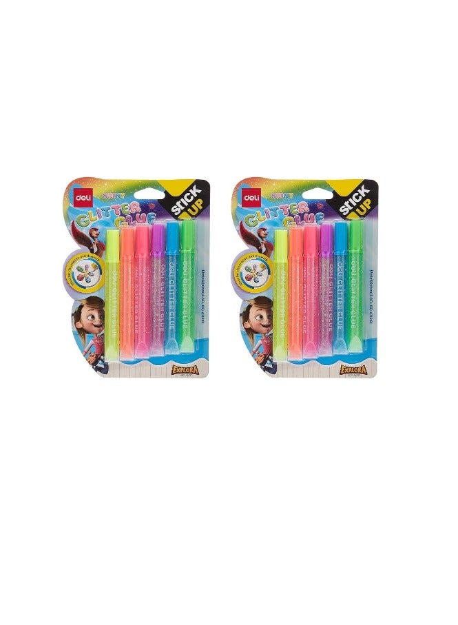 Deli EA71301 Glitter Glue Tube With Precise Nozzle, Ideal For Application E A71301 Pack of 2 - Image 1
