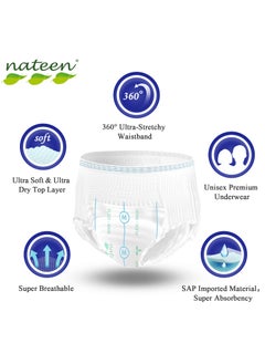 nateen Flexi Maxi Adult Diapers Pants,20 Count Adult Pull Ups,Incontinence Night Time Pull Up,Medium,Waist Size 90-130cm,Superior Comfort,Excellent Combination of Protection. (20 Count)  - Image 3