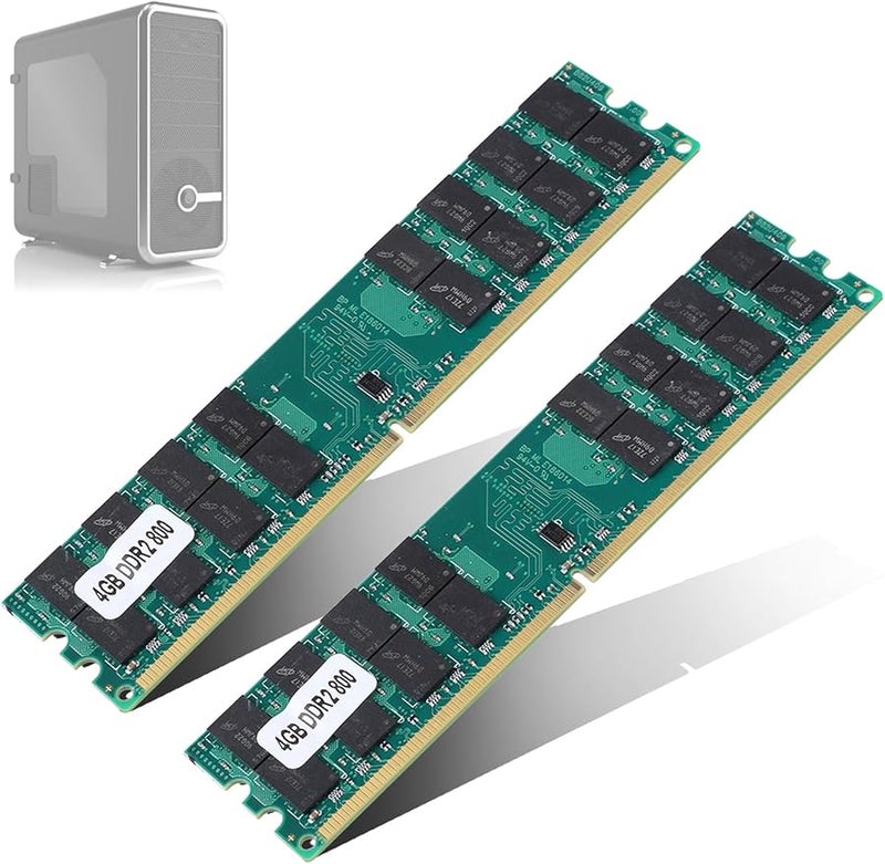 قطعتان 4 جيجابايت DDR2 800 ميجاهرتز وحدة ذاكرة رام لسطح المكتب لترقية القناة المزدوجة إلى 8 جيجابايت - Image 2
