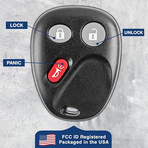 KeylessOption Key Fob for 2002 2003 2004 2005 2006 2007 2008 2009 Chevrolet Chevy Trailblazer GMC Envoy Oldsmobile Bravada Buick Rainier Remote, 4-Button 15008008, Programming Guide Included - Image 5