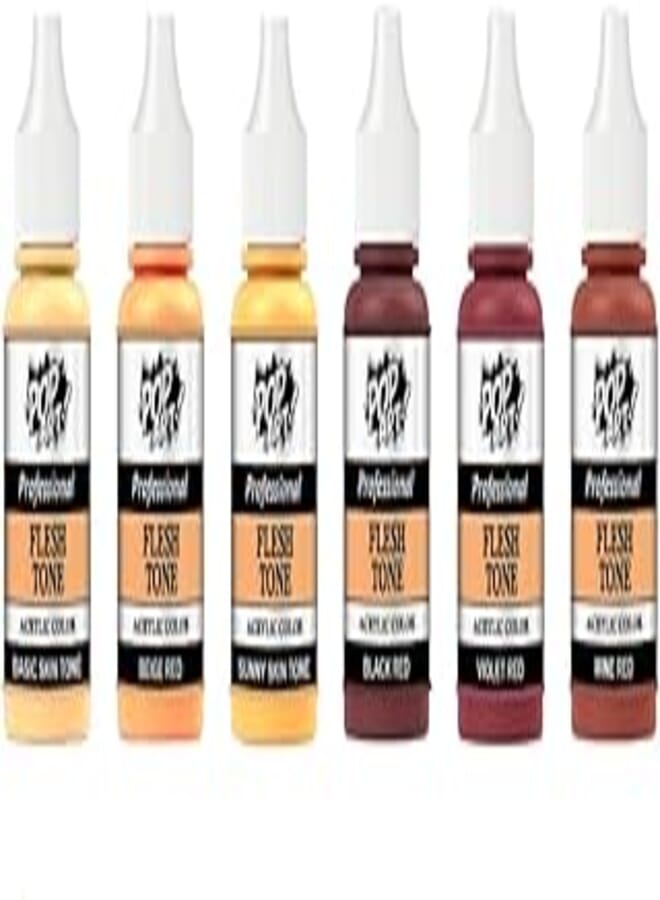 Pop Art Skin Tones Acrylic Paint Set of 6 Colors 30 ml Each