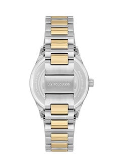 U.S. Polo Assn. U.S. Polo Assn. Fundamental 42mm Watch with Black Dial & Two-Tone Yellow Gold Silver Bracelet - Perfect for Modern Style & Functionality  - Image 3