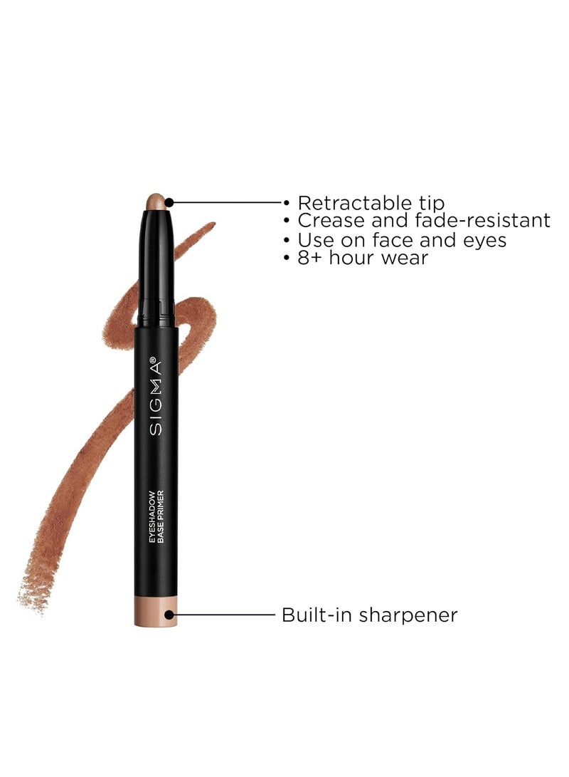 Sigma Beauty Sigma Beauty Eyeshadow Primer Base – Professional Grade Eye Primer Crayon w/Sleek Retractable Tip for Long-Lasting Makeup & All-Day Color Payoff, Prevents Creasing (Ignite, Light Caramel Matte) - Image 4