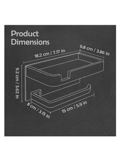 Generic Toilet Paper Holder, with Shelf Adhesive Wall Mounted, No Drill Aluminium Alloy Stainless and Rustproof, Dispenser Bathroom Organizer Storage Rack Matte, Black Gold  - Image 2
