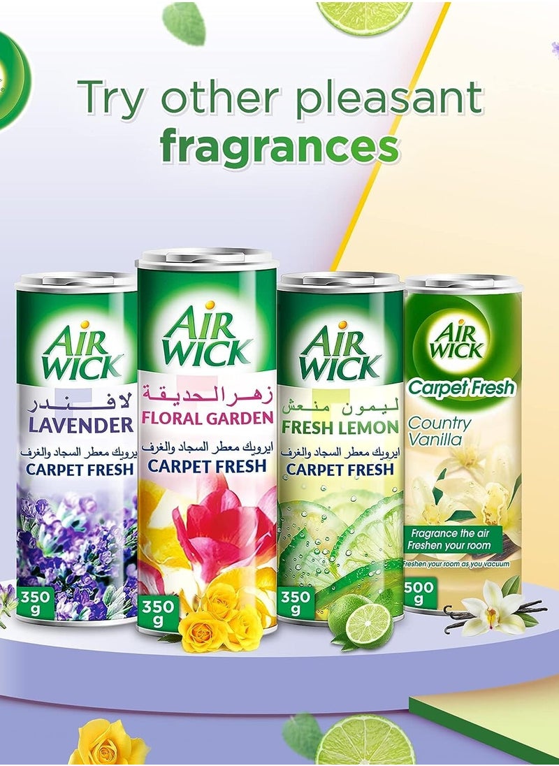 Air Wick - Air Wick Carpet Fresh, Neutralises Odour, Fragrances the Air, Freshens as you Vacuum, Easy to Use Carpet Powder Deodoriser, Country Vanilla Fragrance, 500g - Image 1