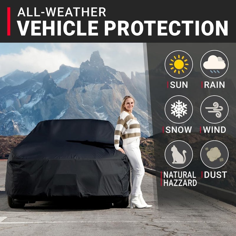 iCarCover 30-Layer Premium Car Cover - Waterproof All Weather Protection for Sedan/Coupe - Black - Image 2