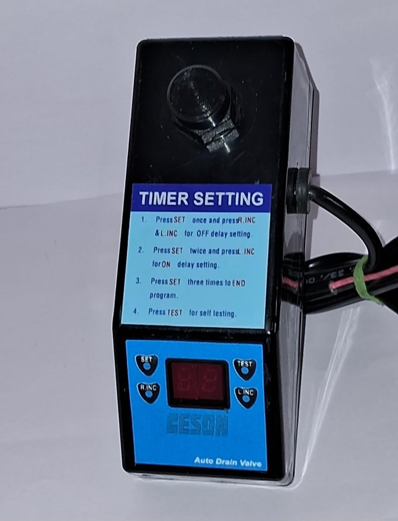 TruGet Digital Auto Drain Valve Timer Strainer 12 for Air Compressor White Brass Body  - Image 5