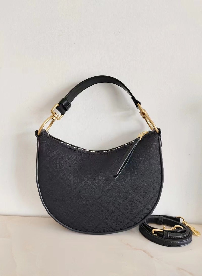 Burch Tory  | T Monogram Jacquard Mini Crescent Bag - Image 1