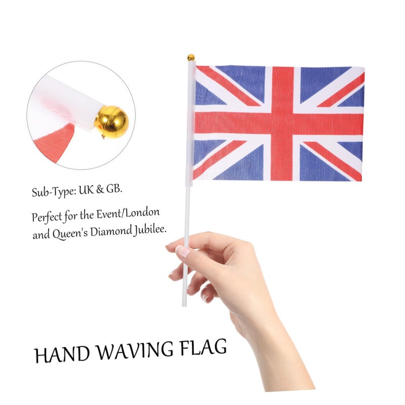 Union Jack Hand Waving Flag Bundle 50pcs For Parades Festivals Events UK Great Britain Celebrations Home Decor - Image 3