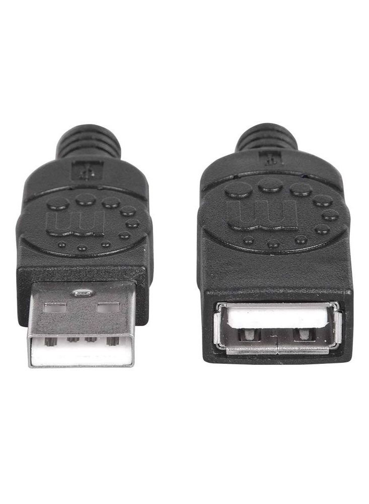 مانهاتن مانهتن كابل سرعة عالية USB 2.0 كابل من USB 2.0 Type-A Male إلي Type-A Female بسرعة 480 Mbps طولة 1.8 متر - أسود - Image 1