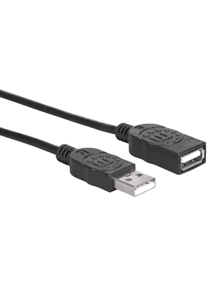 مانهاتن مانهتن كابل سرعة عالية USB 2.0 كابل من USB 2.0 Type-A Male إلي Type-A Female بسرعة 480 Mbps طولة 1.8 متر - أسود - Image 3
